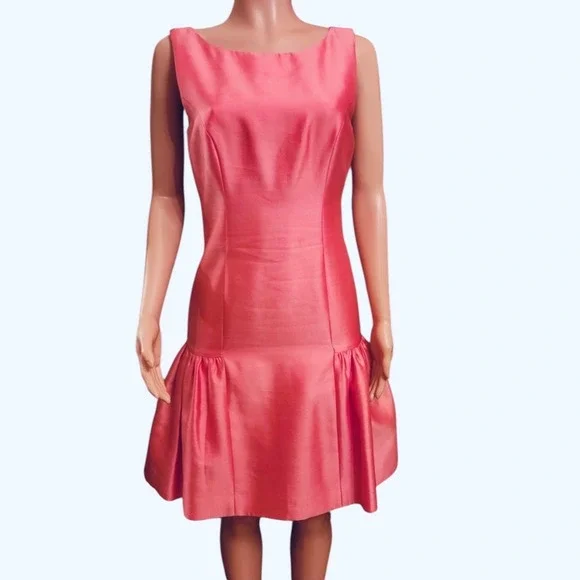Milly Of New York Pink Dress Sleeveless Bow Balletcore Party Cocktail Size 8 - Picture 8 of 14